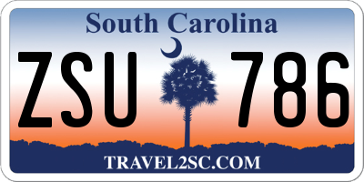 SC license plate ZSU786