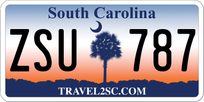 SC license plate ZSU787