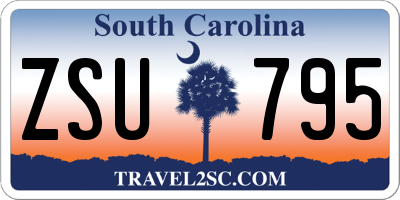 SC license plate ZSU795