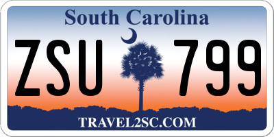 SC license plate ZSU799
