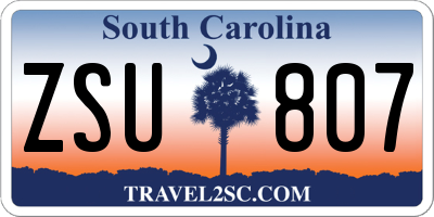 SC license plate ZSU807