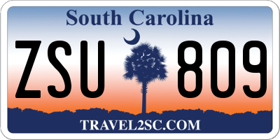 SC license plate ZSU809
