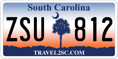 SC license plate ZSU812