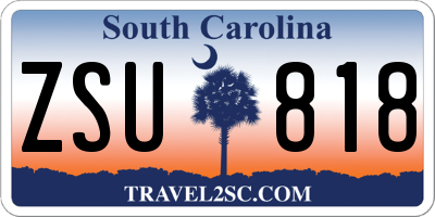 SC license plate ZSU818
