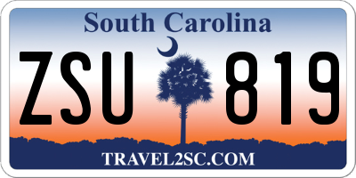 SC license plate ZSU819