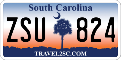 SC license plate ZSU824