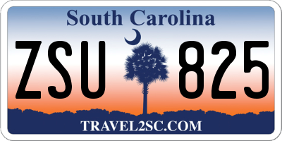 SC license plate ZSU825