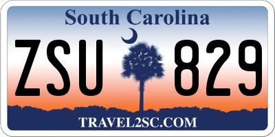 SC license plate ZSU829