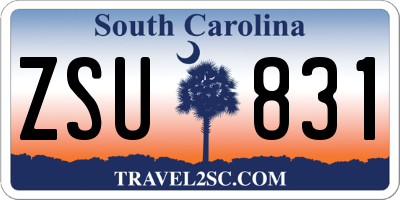 SC license plate ZSU831
