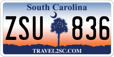 SC license plate ZSU836