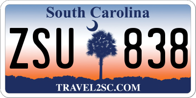SC license plate ZSU838