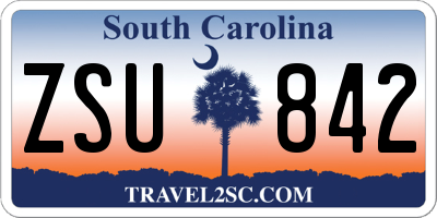 SC license plate ZSU842