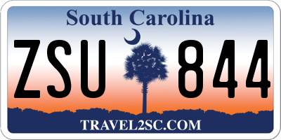 SC license plate ZSU844
