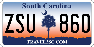 SC license plate ZSU860