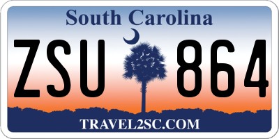 SC license plate ZSU864