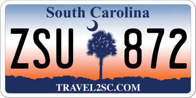 SC license plate ZSU872