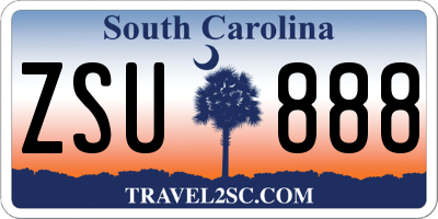 SC license plate ZSU888