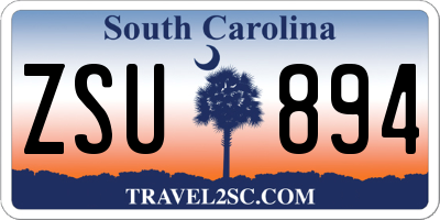 SC license plate ZSU894