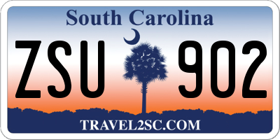SC license plate ZSU902