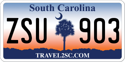 SC license plate ZSU903