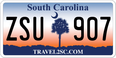 SC license plate ZSU907