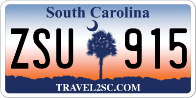 SC license plate ZSU915