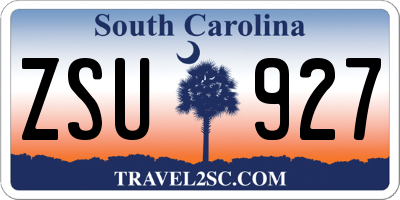 SC license plate ZSU927