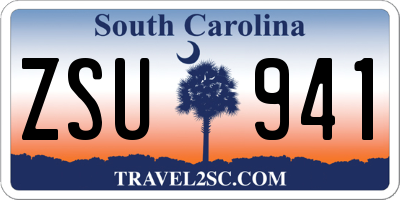 SC license plate ZSU941