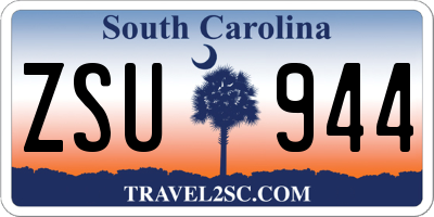 SC license plate ZSU944