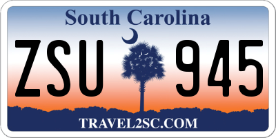 SC license plate ZSU945