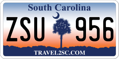 SC license plate ZSU956