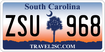 SC license plate ZSU968