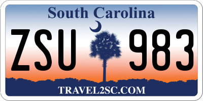 SC license plate ZSU983
