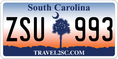 SC license plate ZSU993