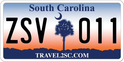 SC license plate ZSV011