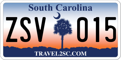 SC license plate ZSV015