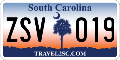 SC license plate ZSV019