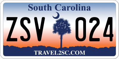 SC license plate ZSV024