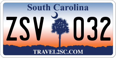 SC license plate ZSV032