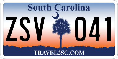 SC license plate ZSV041