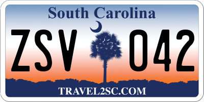 SC license plate ZSV042