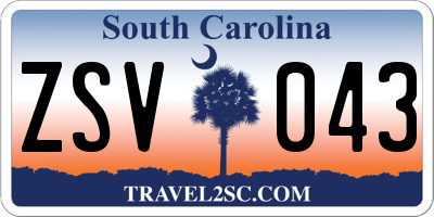 SC license plate ZSV043