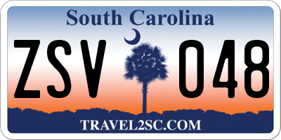 SC license plate ZSV048