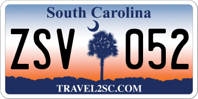 SC license plate ZSV052