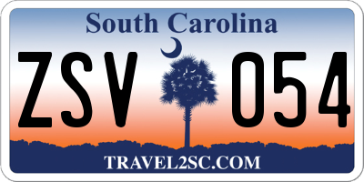 SC license plate ZSV054