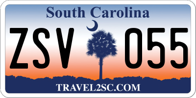 SC license plate ZSV055