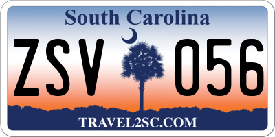 SC license plate ZSV056