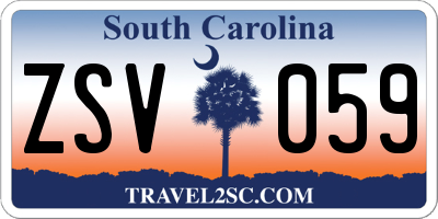 SC license plate ZSV059