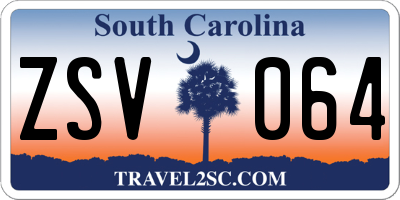 SC license plate ZSV064