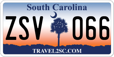 SC license plate ZSV066